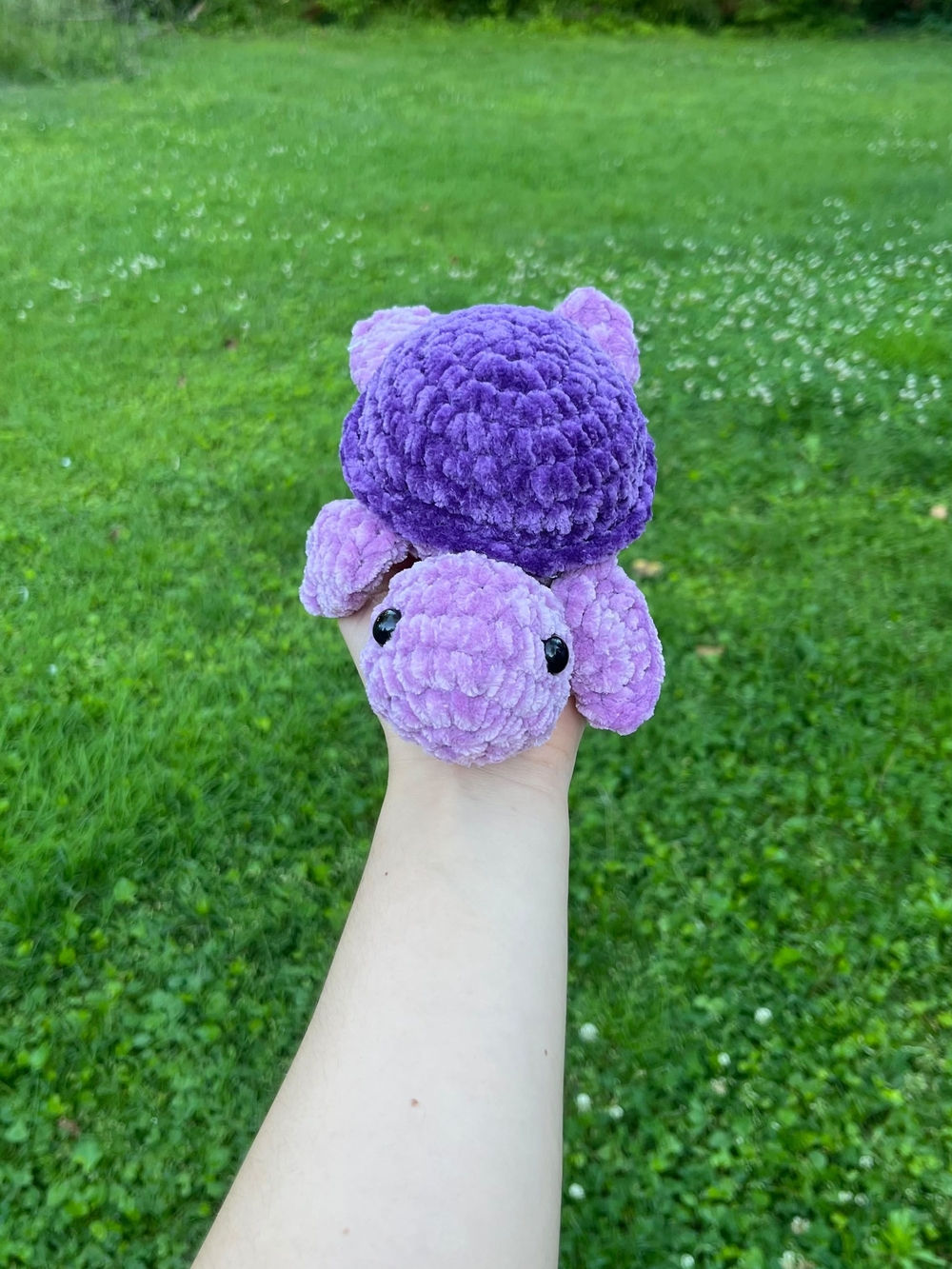 crochet handmade purple turtle plushie